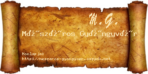 Mészáros Gyöngyvér névjegykártya