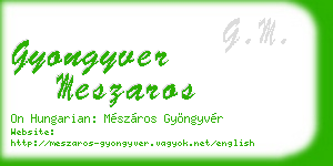 gyongyver meszaros business card