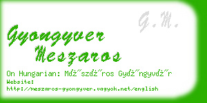 gyongyver meszaros business card